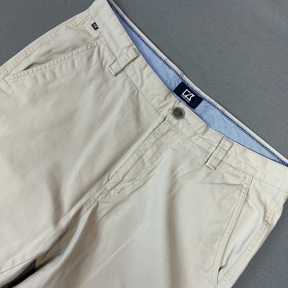 Cutter & Buck Chino Pants Cotton Twill Straight Mens 34x32 Khaki